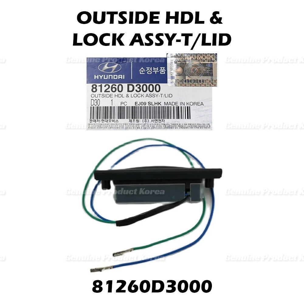 Genuine Trunk Outside Handle & Lock Assy 81260D3000 for Hyundai Tucson 2016-18