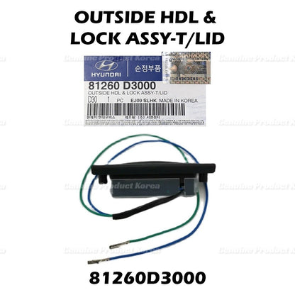 Genuine Trunk Outside Handle & Lock Assy 81260D3000 for Hyundai Tucson 2016-18