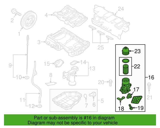 Genuine Engine Oil Filter 263003CAB1 for Hyundai & Kia 2012 - 2019