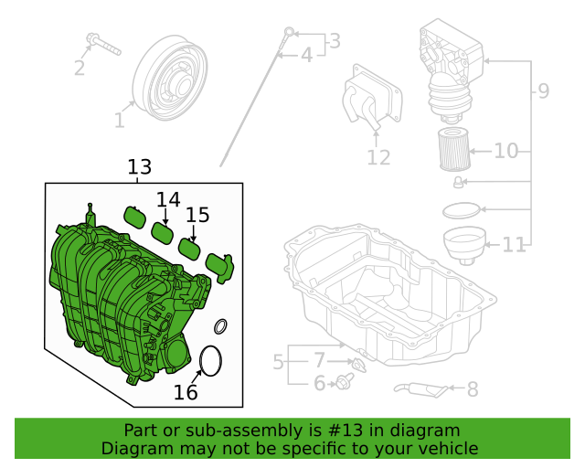 Genuine Engine Intake Manifold 283102S301 for 2.5L Sonata SantaFe Sorento K5