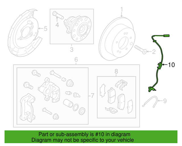 Genuine ABS Rear Wheel LH Sensor Assy 599103X350 for Hyundai Elantra 2011-2016