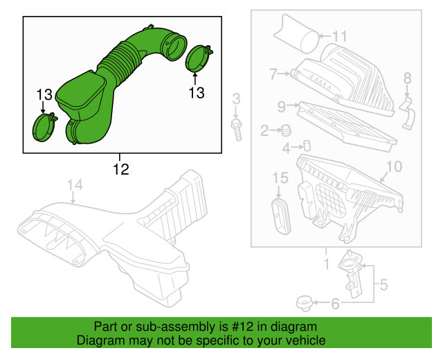 Genuine Air Intake Tube Hose 281303S160 for Hyundai Sonata Kia Optima 11-15