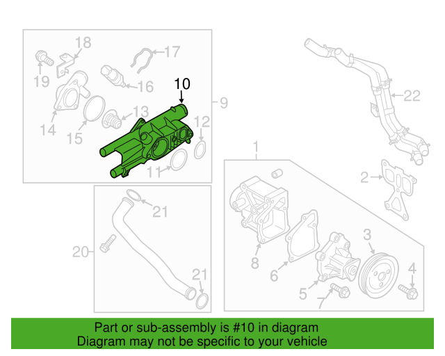 Genuine Thermostat Housing 256202G540 for Hyundai & Kia 2011 - 2015
