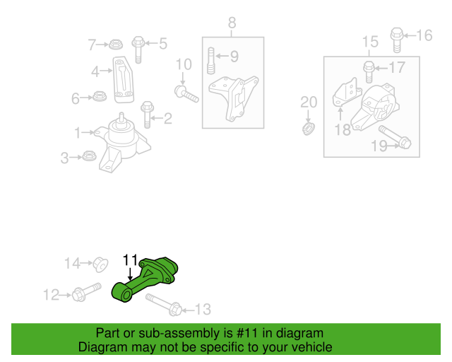 Genuine Bracket Assy ROLL ROD 219501J000 for Kia Soul 1.6L 2010 - 2011