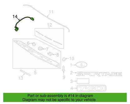 Genuine Camera Back View Rear Assy 957503W000 for Kia Sportage 2011