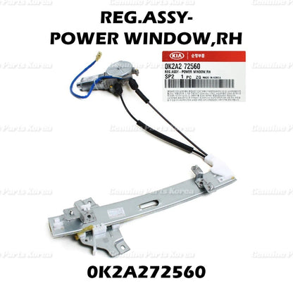 Genuine Window Regulator w/ Motor RH 0K2A272560 for Hyundai Sephia 1998-2001