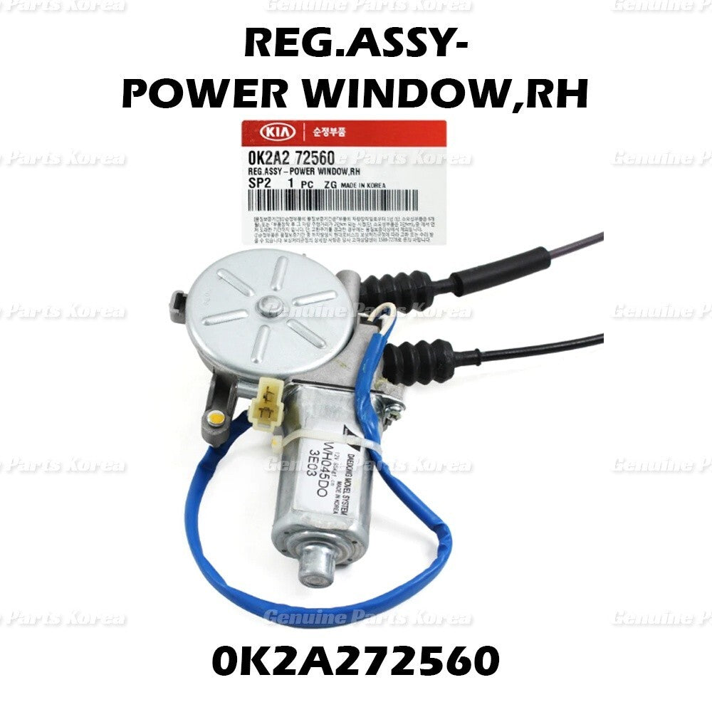 Genuine Window Regulator w/ Motor RH 0K2A272560 for Hyundai Sephia 1998-2001