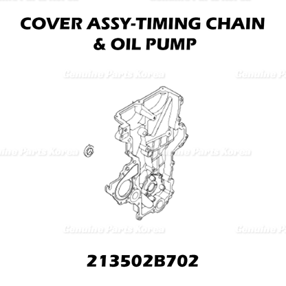 Genuine Timing Chain Oil Pump Cover 213502B702 for Hyundai Kia 1.6L