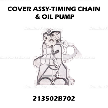 Genuine Timing Chain Oil Pump Cover 213502B702 for Hyundai Kia 1.6L