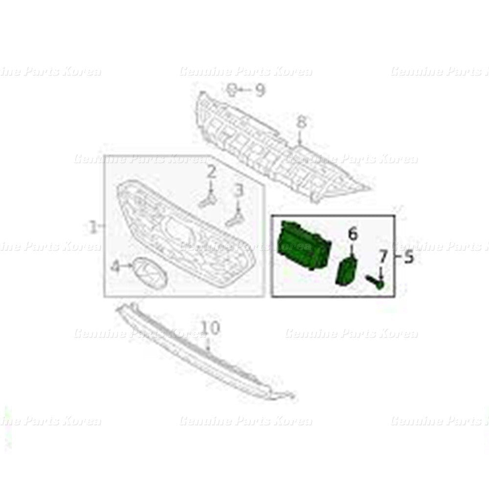 Genuine Upper Left Active Air Flap Shutter 86951G2500 for Hyundai Ioniq 20-22