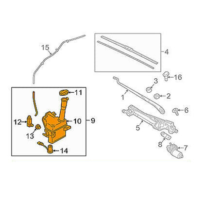 Genuine Washer Fluid Reservoir Pump 986102V600 for Hyundai Veloster