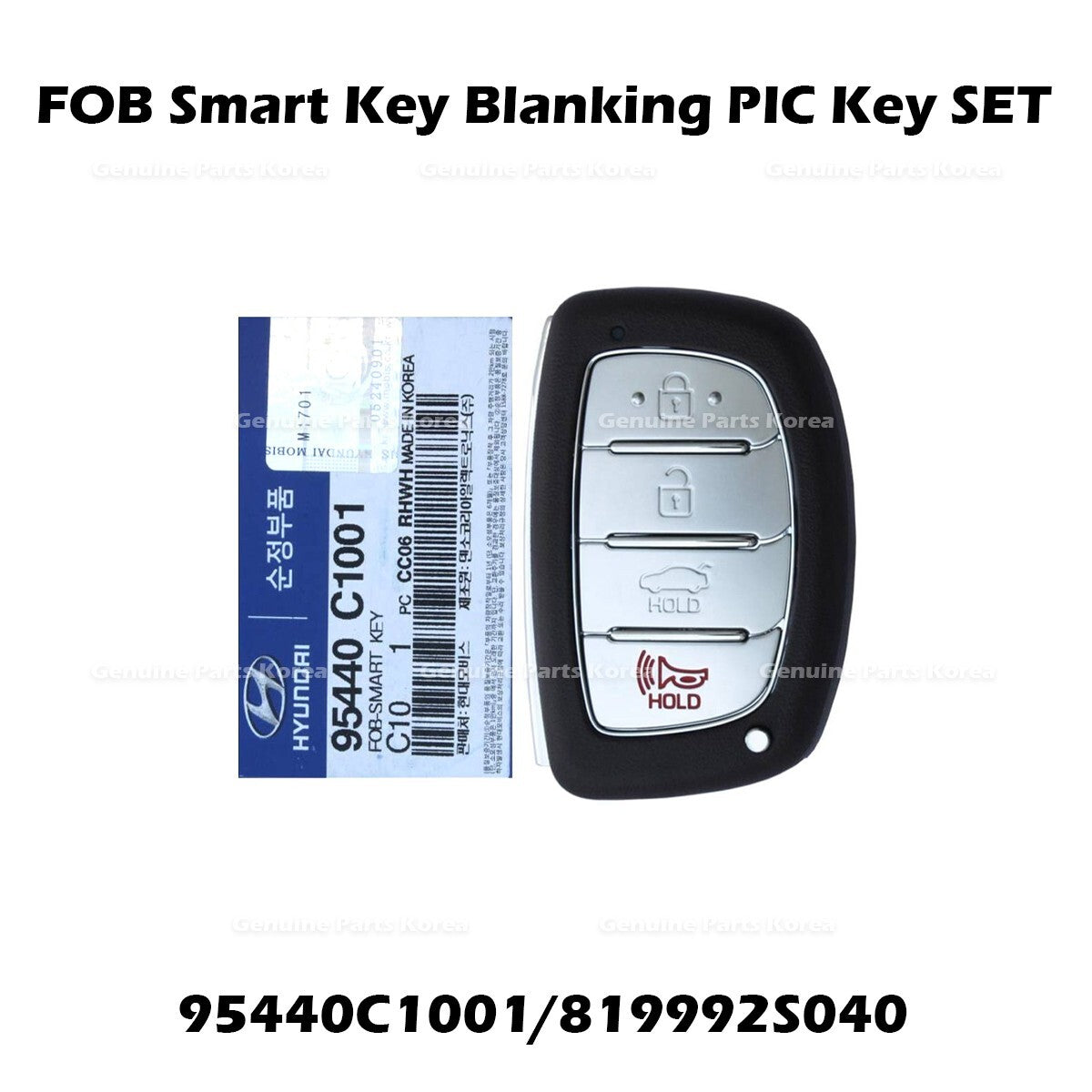 Genuine FOB Smart Key Blanking PIC Key SET 95440C1001 819992S040 for Hyundai