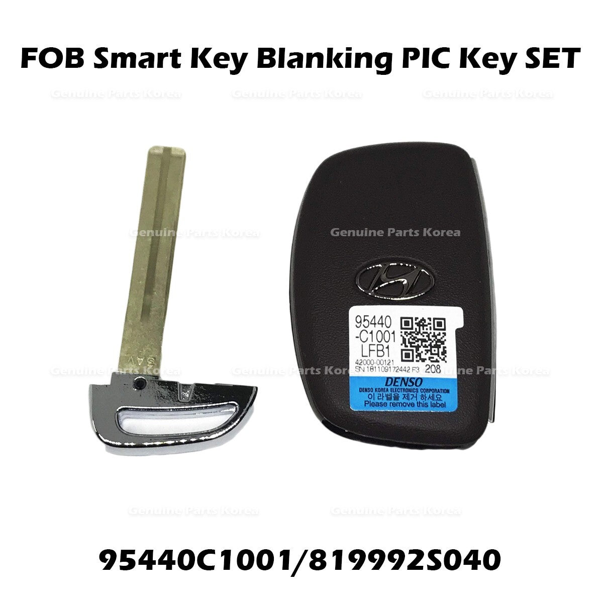 Genuine FOB Smart Key Blanking PIC Key SET 95440C1001 819992S040 for Hyundai