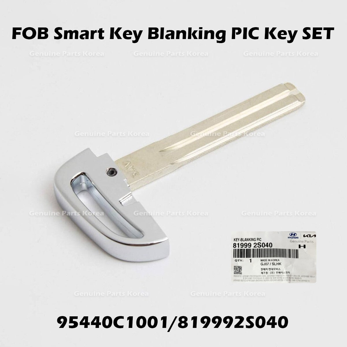Genuine FOB Smart Key Blanking PIC Key SET 95440C1001 819992S040 for Hyundai