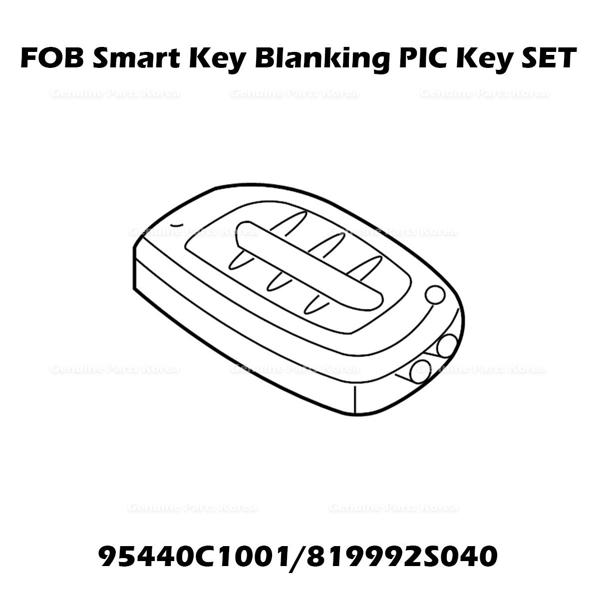Genuine FOB Smart Key Blanking PIC Key SET 95440C1001 819992S040 for Hyundai
