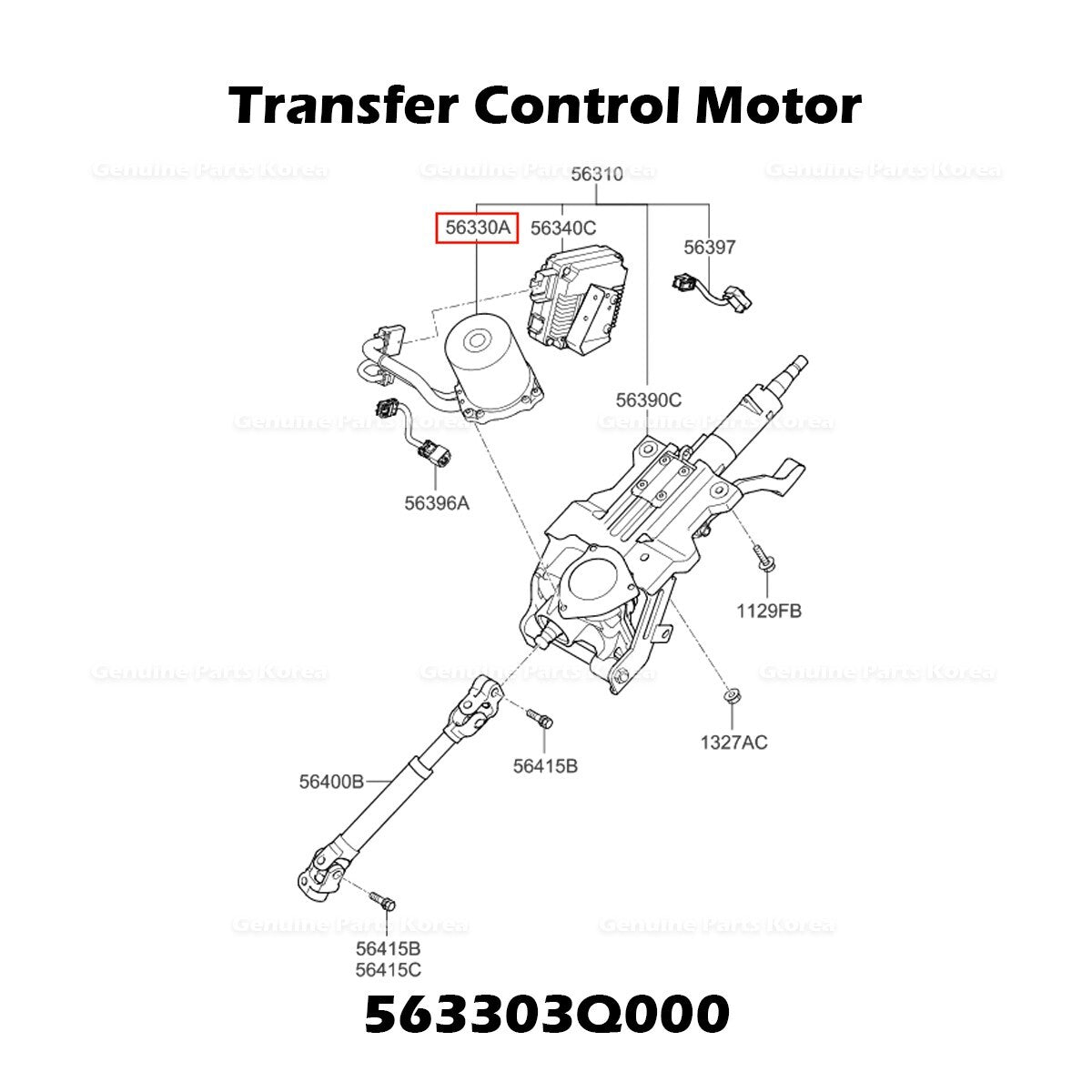 Genuine Transfer Control Motor 563303Q000 for Hyundai Kia