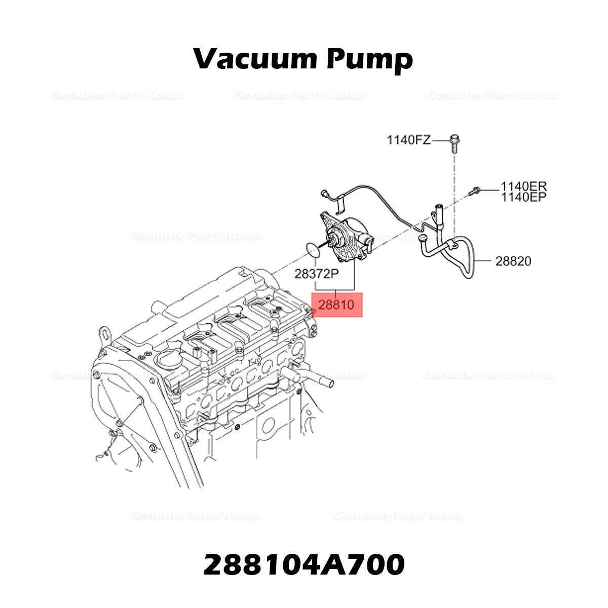 Genuine Vacuum Pump 288104A700 for Hyundai Grand Starex Kia Bongo