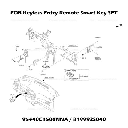Genuine FOB Keyless Entry Remote Smart Key SET 95440C1500NNA 819992S040