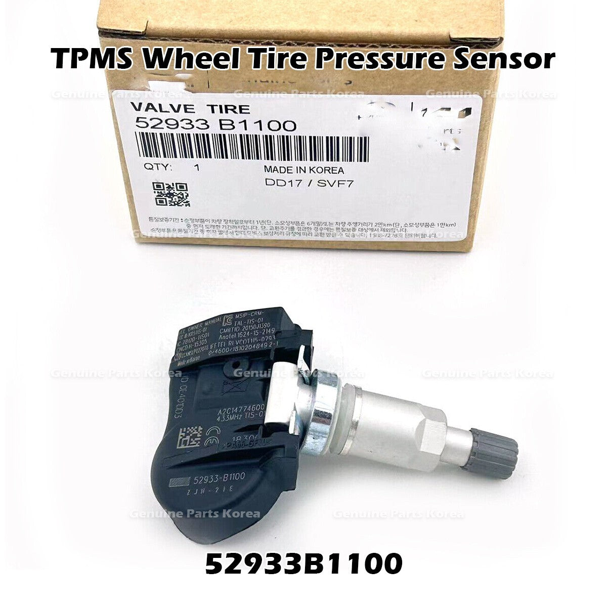 Genuine TPMS Wheel Tire Pressure Sensor 52933B1100 for Hyundai Accent Genesis