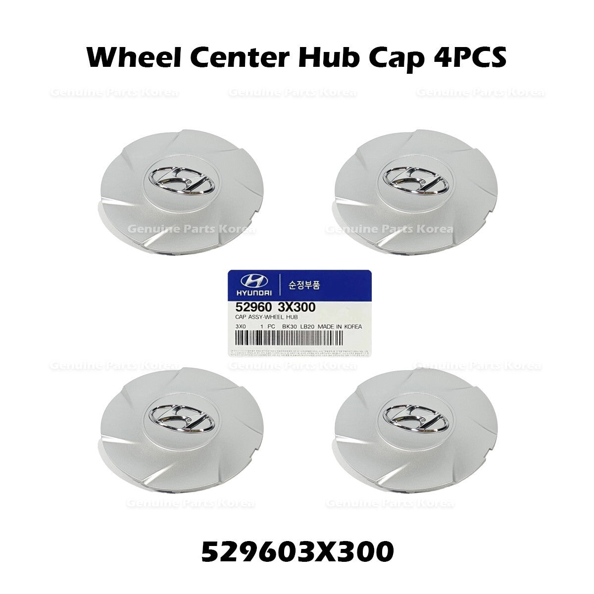 Genuine Wheel Center Hub Cap 529603X300 4PCS for Hyundai Elantra