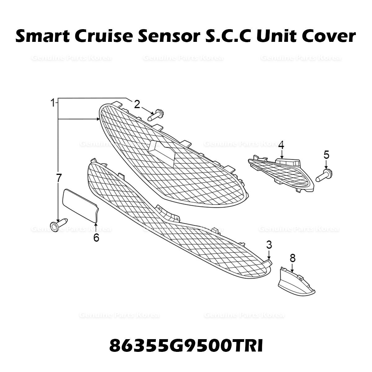 Genuine Smart Cruise Sensor S.C.C Unit Cover 86355G9500TRI for Genesis G70