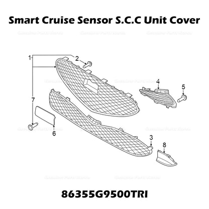 Genuine Smart Cruise Sensor S.C.C Unit Cover 86355G9500TRI for Genesis G70