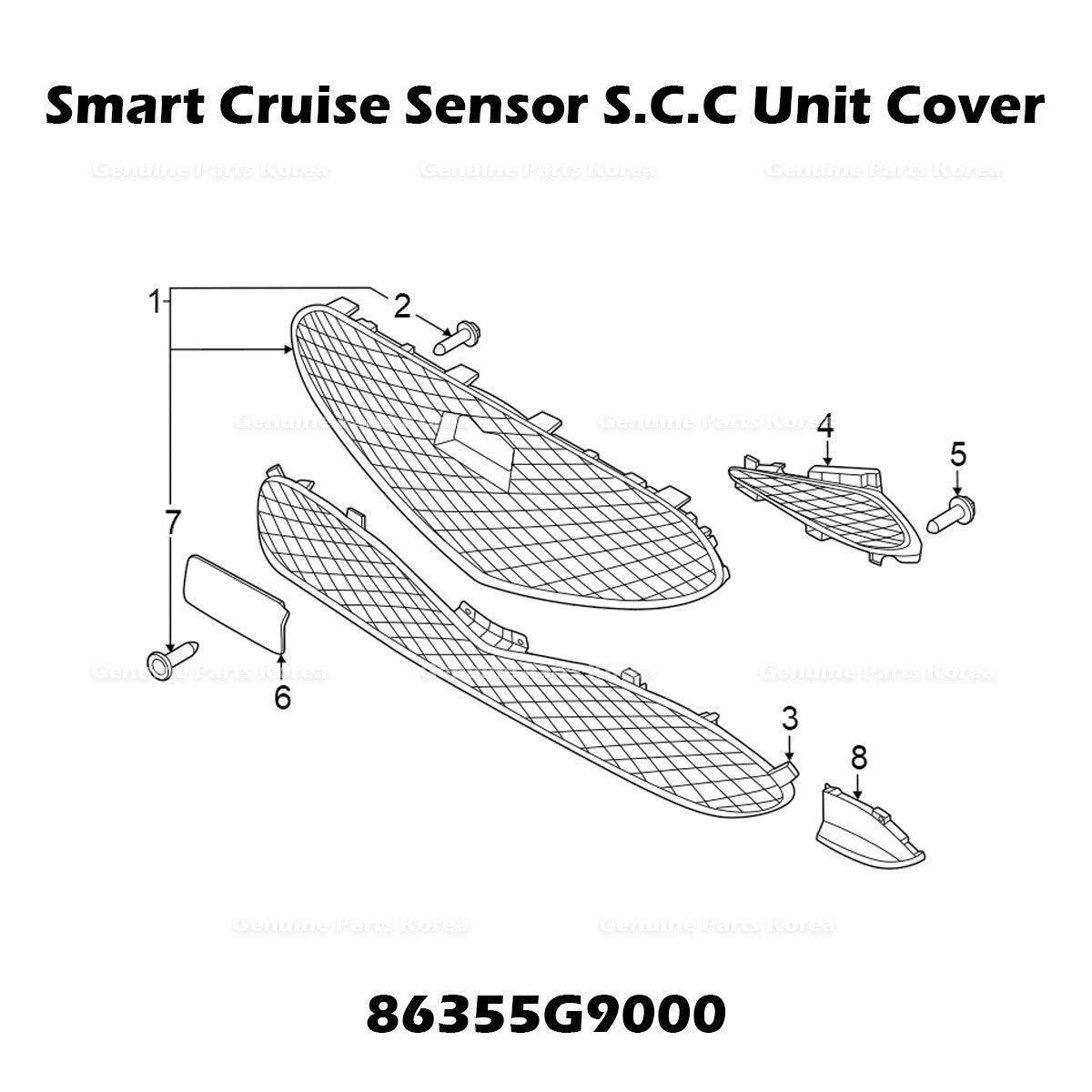 Genuine Smart Cruise Sensor S.C.C Unit Cover 86355G9000 for Genesis G70