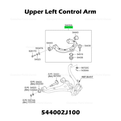 Genuine Upper Left Control Arm 544002J100 for Kia Borrego