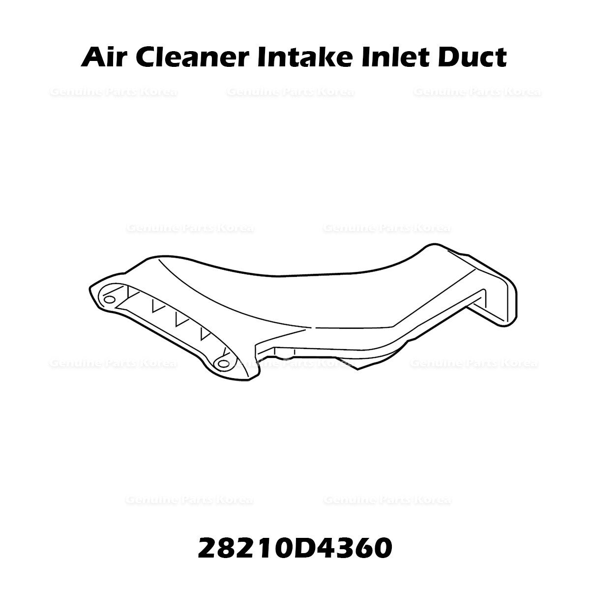 Genuine Air Cleaner Intake Inlet Duct Tube Hose 28210D4360 for Kia Optima