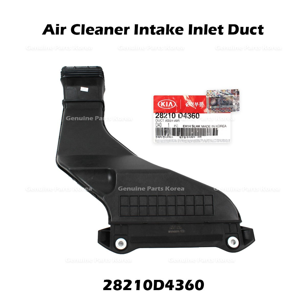 Genuine Air Cleaner Intake Inlet Duct Tube Hose 28210D4360 for Kia Optima