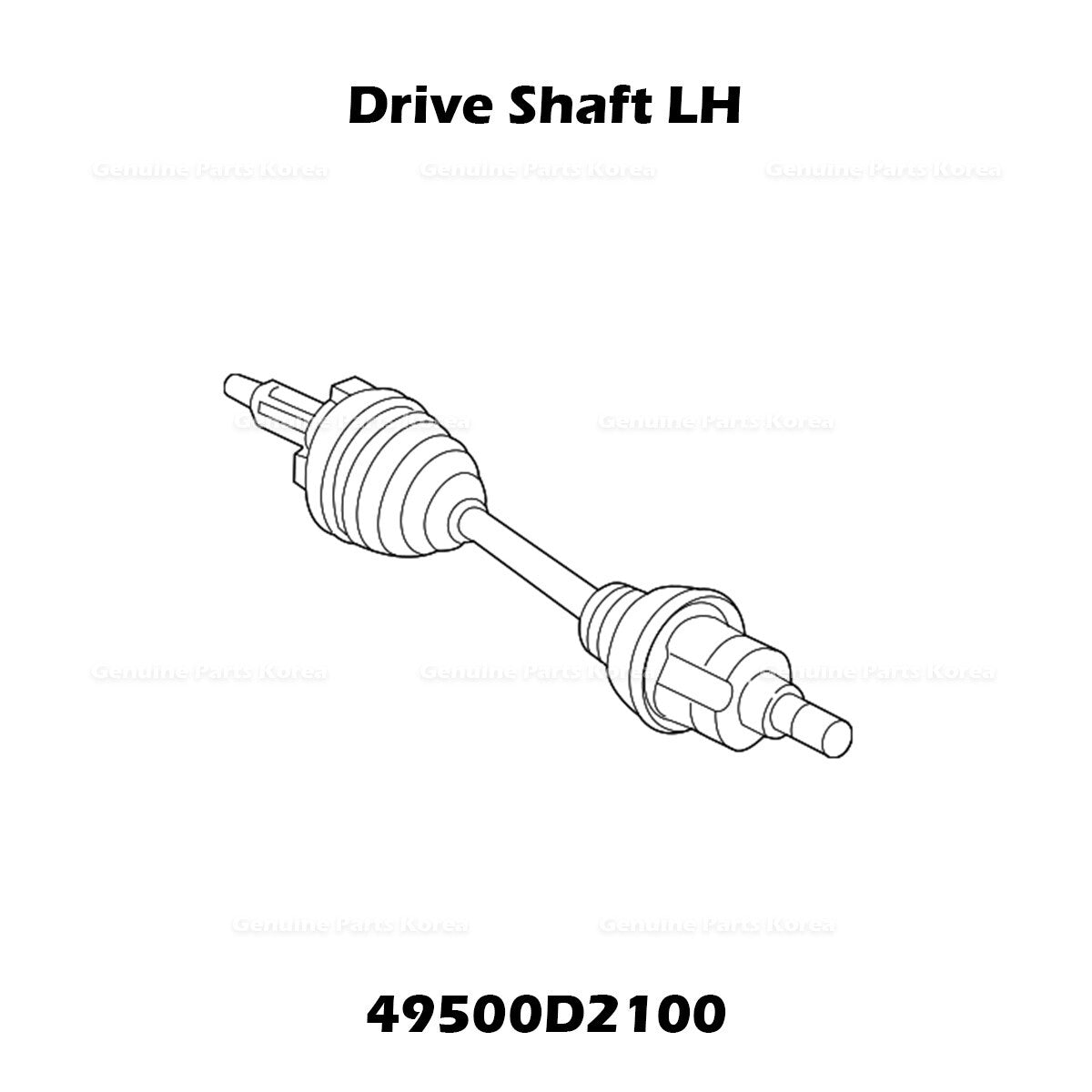 Genuine Drive Shaft LH 49500D2100 for Hyundai Genesis Kia K900