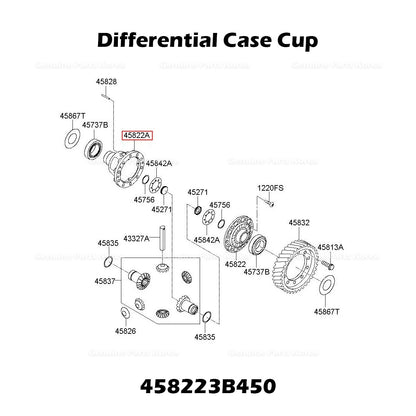 Genuine Differential Case Cup 458223B450 for Hyundai Santa Fe Kia Sorento