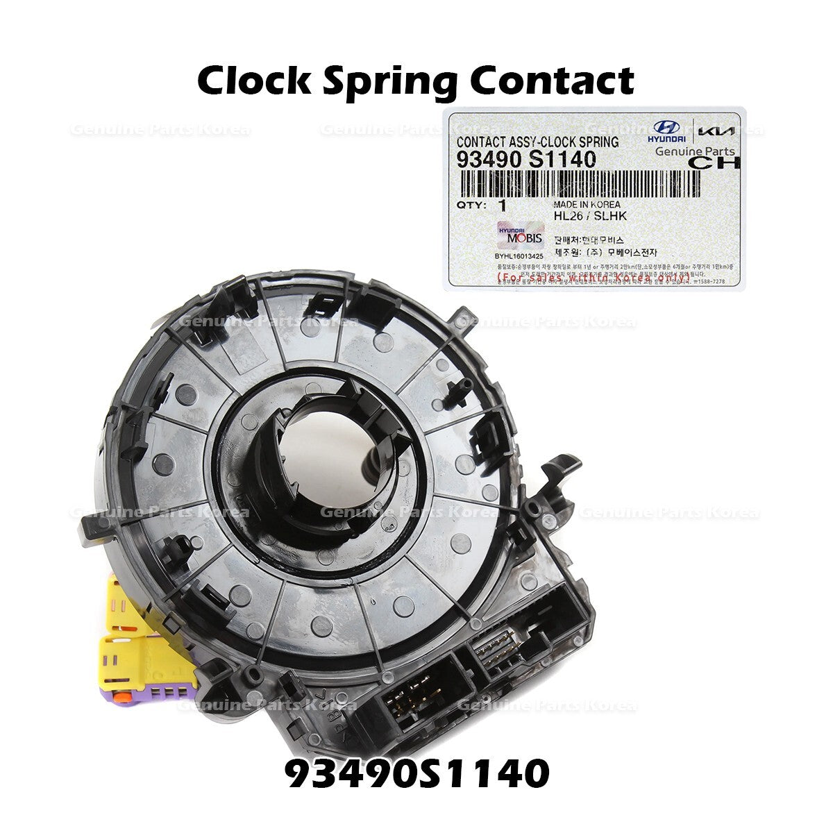 Genuine Clock Spring Contact 93490S1140 for Hyundai Kona Venue Kia Telluride