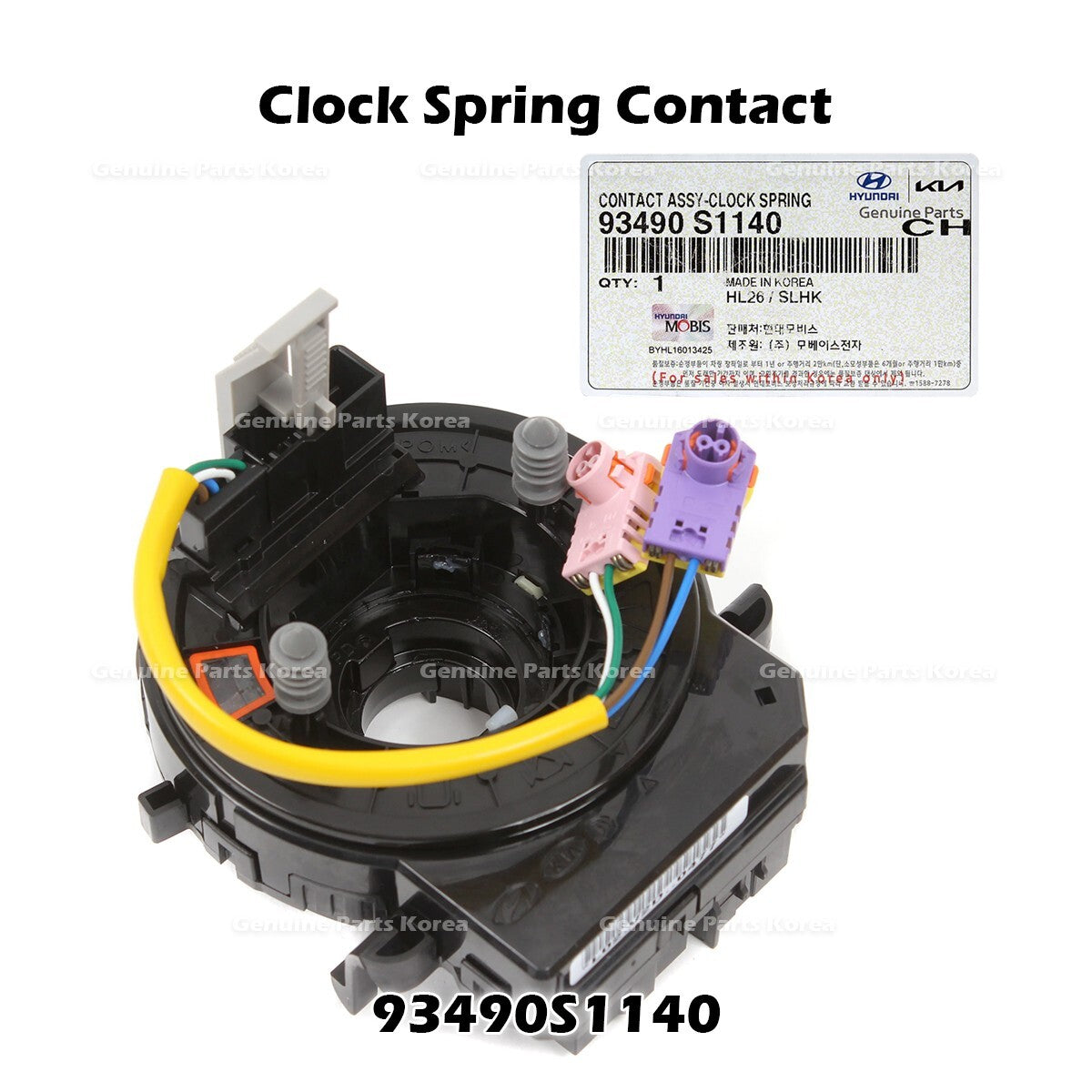 Genuine Clock Spring Contact 93490S1140 for Hyundai Kona Venue Kia Telluride