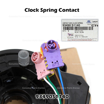 Genuine Clock Spring Contact 93490S1140 for Hyundai Kona Venue Kia Telluride