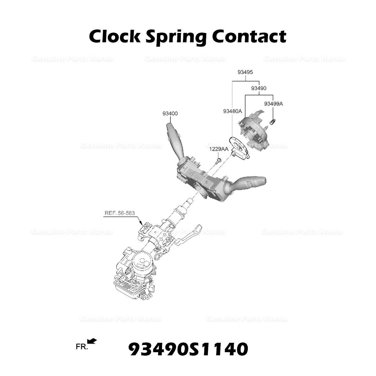 Genuine Clock Spring Contact 93490S1140 for Hyundai Kona Venue Kia Telluride