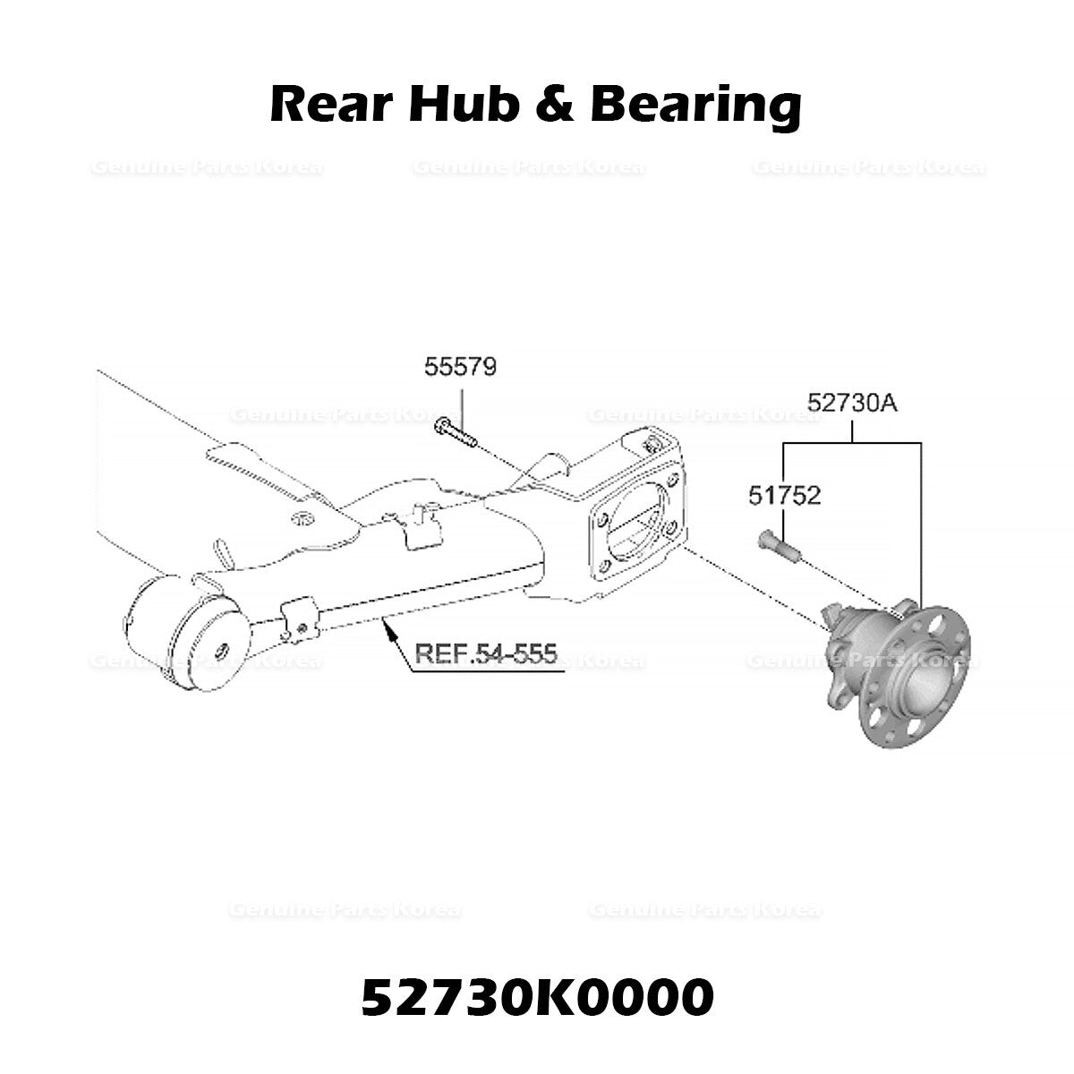Genuine Rear Hub & Bearing 52730K0000 for Kia Soul