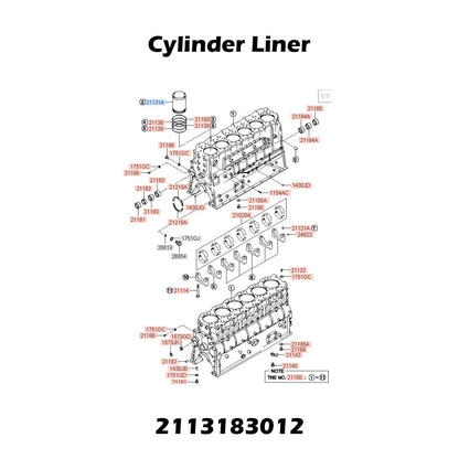 Genuine Cylinder Liner 2113183012 for Hyundai Truck Aero Trago