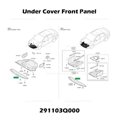 Genuine Under Cover Front Panel 291103Q000 for Hyundai Sonata