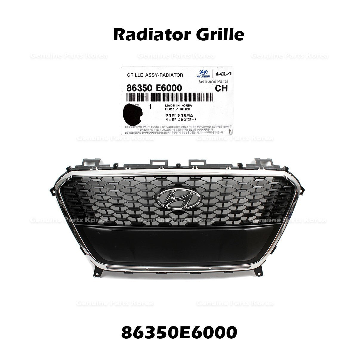 GenuineRadiator Grille 86350E6000 for Hyundai Sonata