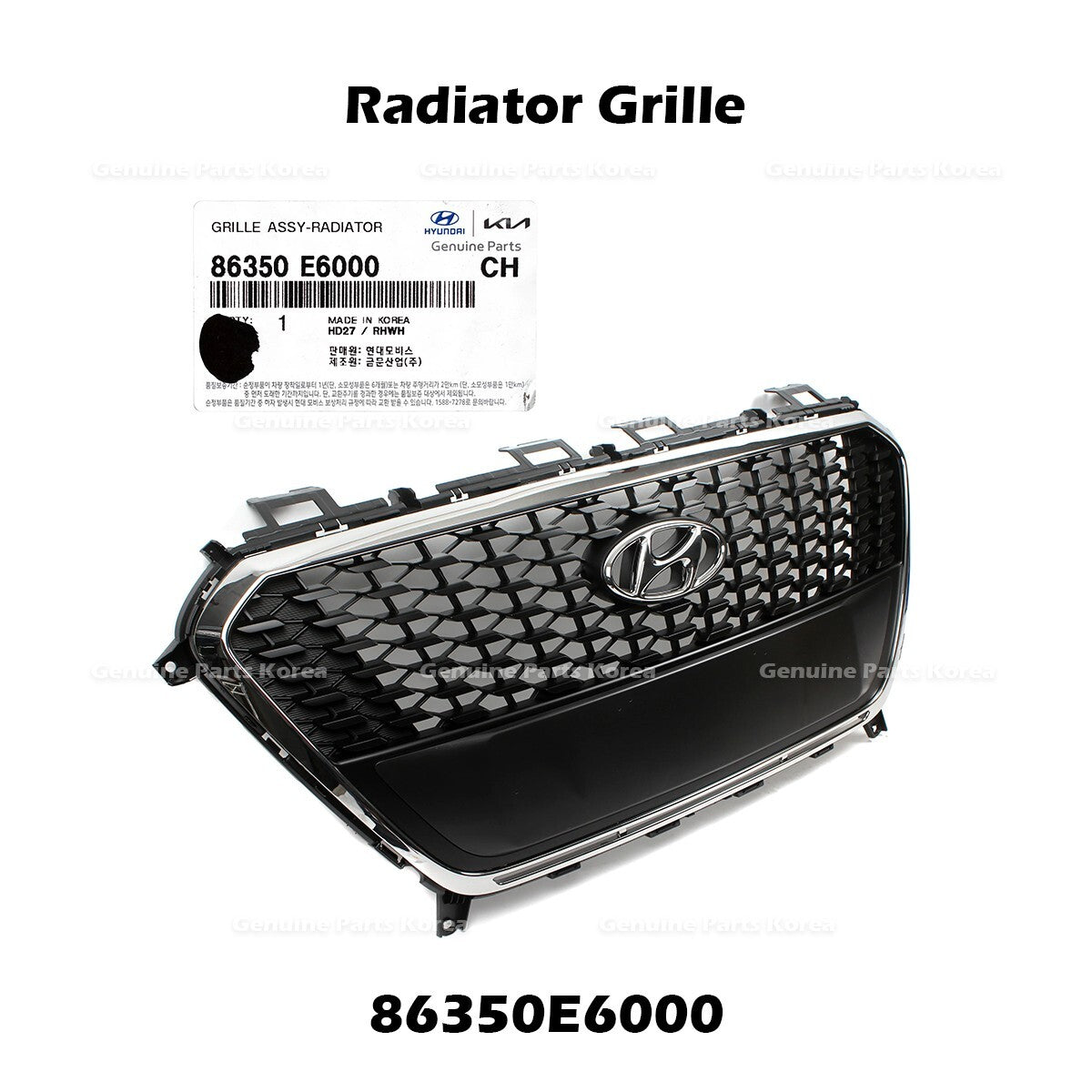 GenuineRadiator Grille 86350E6000 for Hyundai Sonata