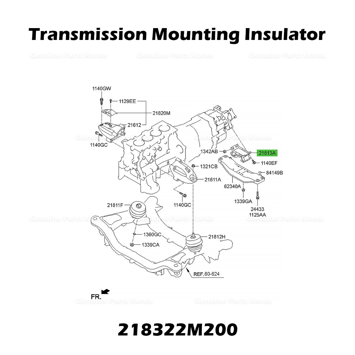 Genuine Transmission Mounting Insulator 218322M200 for Hyundai Genesis