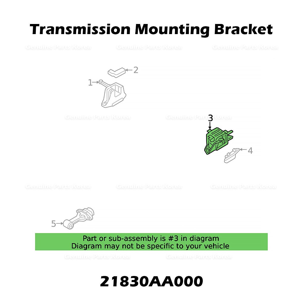 Genuine Transmission Mounting Bracket 21830AA000 for Hyundai Elantra