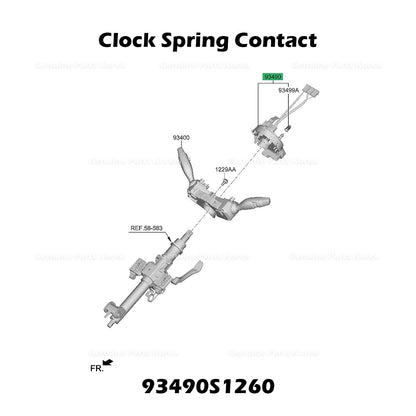 Genuine Clock Spring Contact 93490S1260 for Hyundai Palisade Santa Fe
