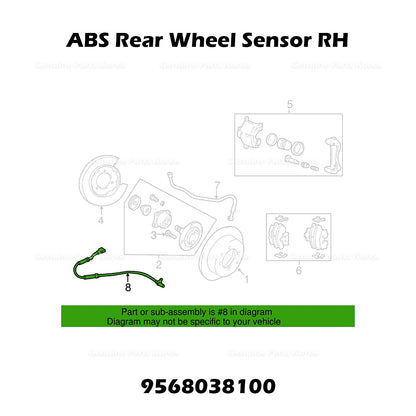 Genuine ABS Rear Wheel Sensor RH 9568038100 for Hyundai Sonata