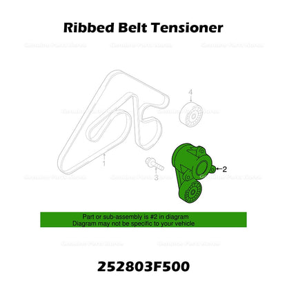 Genuine Ribbed Belt Tensioner 252803F500 for Hyundai Equus Genesis Kia K900
