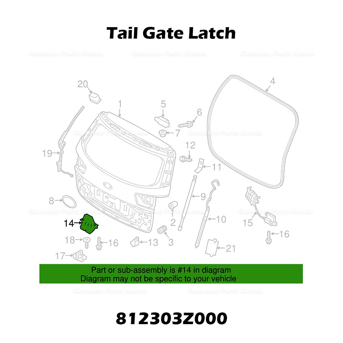 Genuine Tail Gate Latch 812303Z000 for Hyundai Santa Fe Kia Sedona Sorento