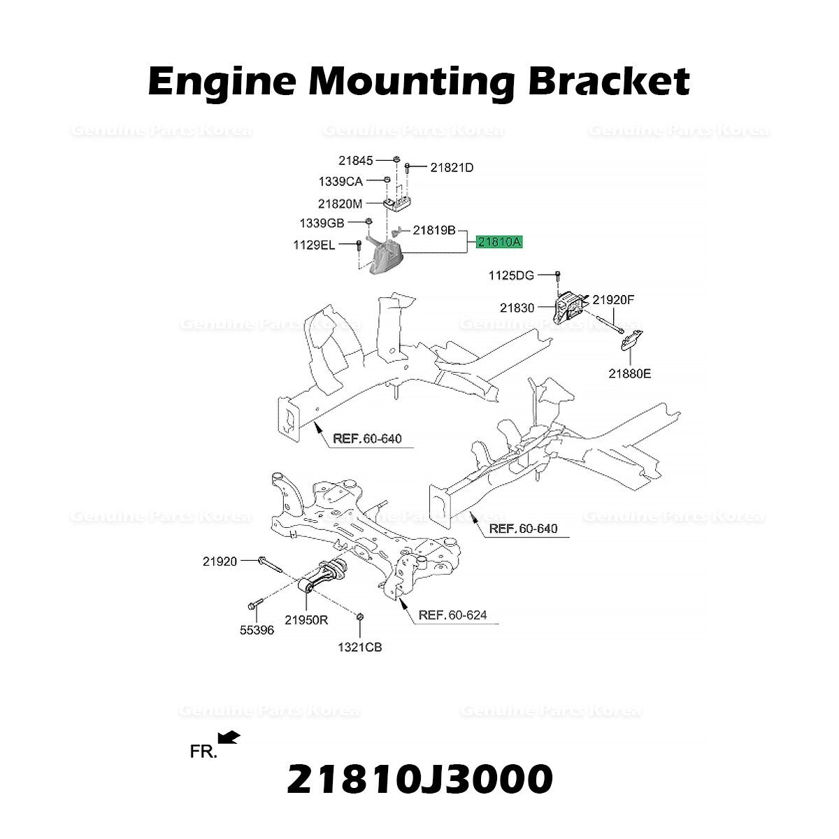 Genuine Engine Mounting Bracket 21810J3000 for Hyundai Elantra Veloster