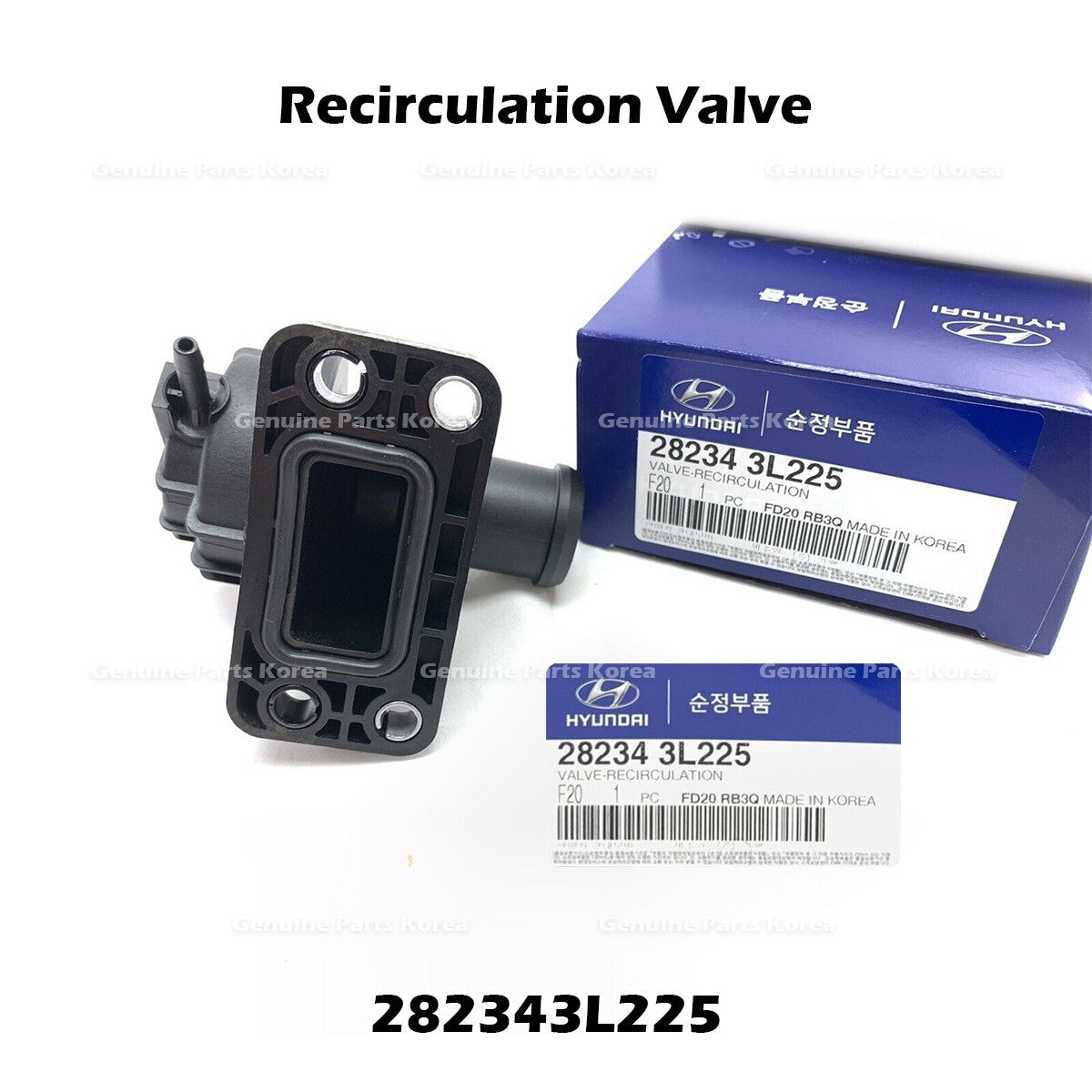 Genuine Recirculation Valve 282343L225 for Hyundai Elantra Kona Kia Forte Soul