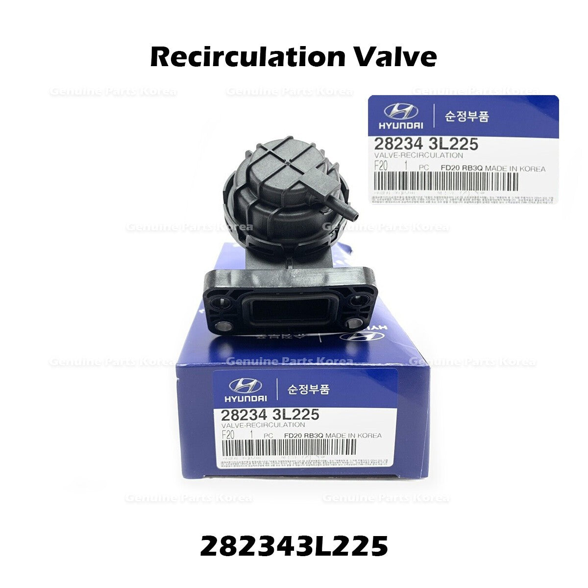 Genuine Recirculation Valve 282343L225 for Hyundai Elantra Kona Kia Forte Soul